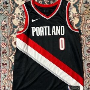 Nike Black and Red Basketball Jersey